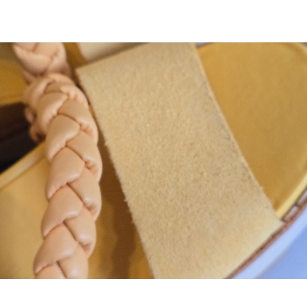 Sorel Yellow Platform Sandals Size 7 Braided Strap Suede Sporty Chic - Picture 5 of 6